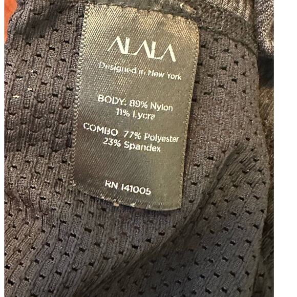 Alala gray black back mesh detail tie back athletic tank top size small - Picture 6 of 11